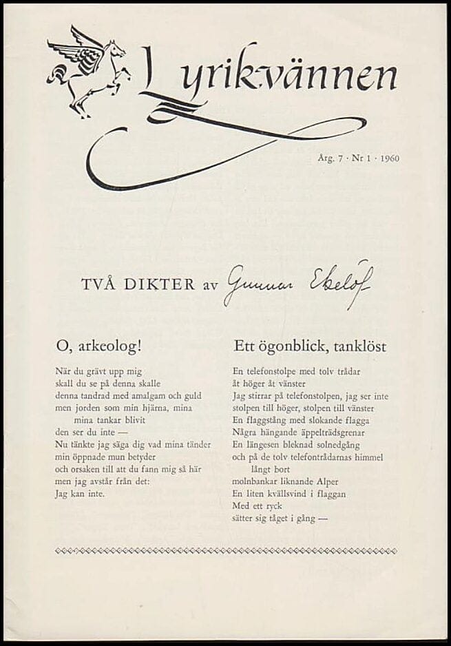 Lyrikvännen : 1960 / 1