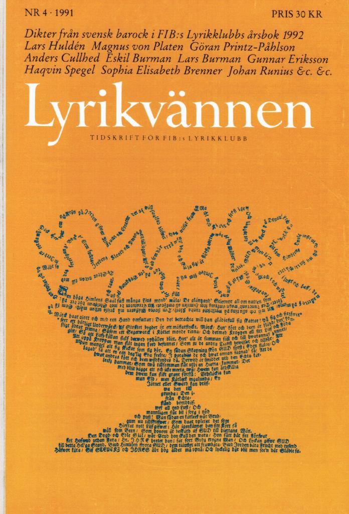 Lyrikvännen 4 1991. Tema