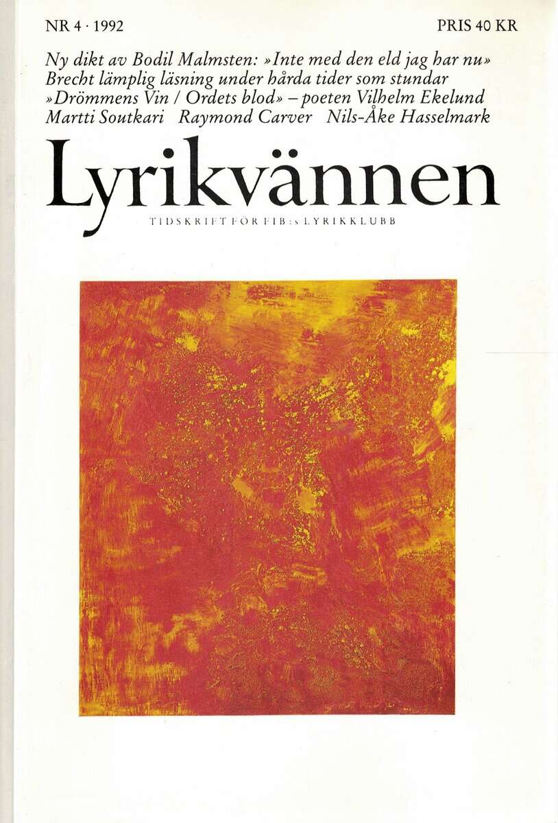 Lyrikvännen 4 1992. Tema
