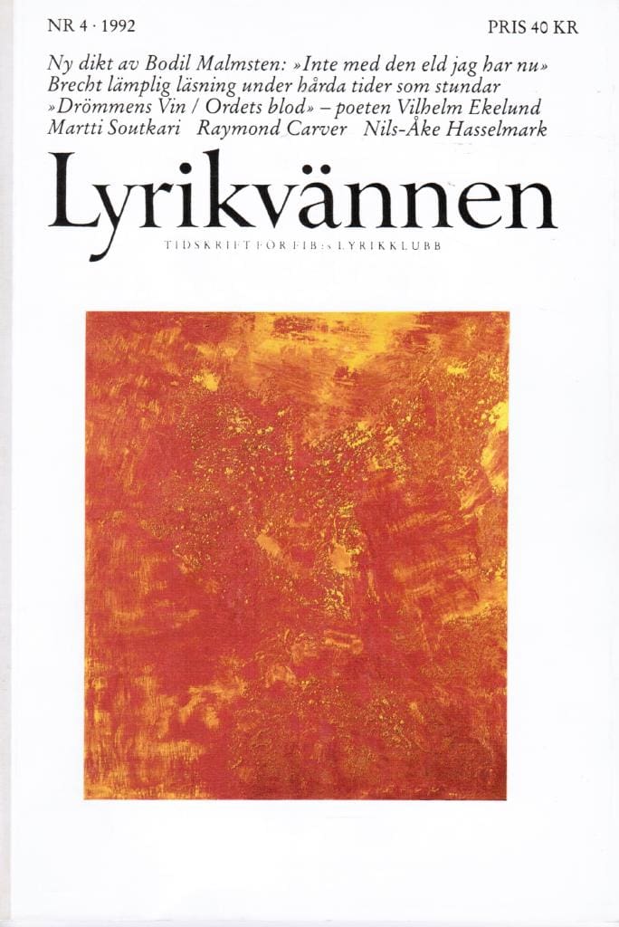 Lyrikvännen 4 1992. Tema