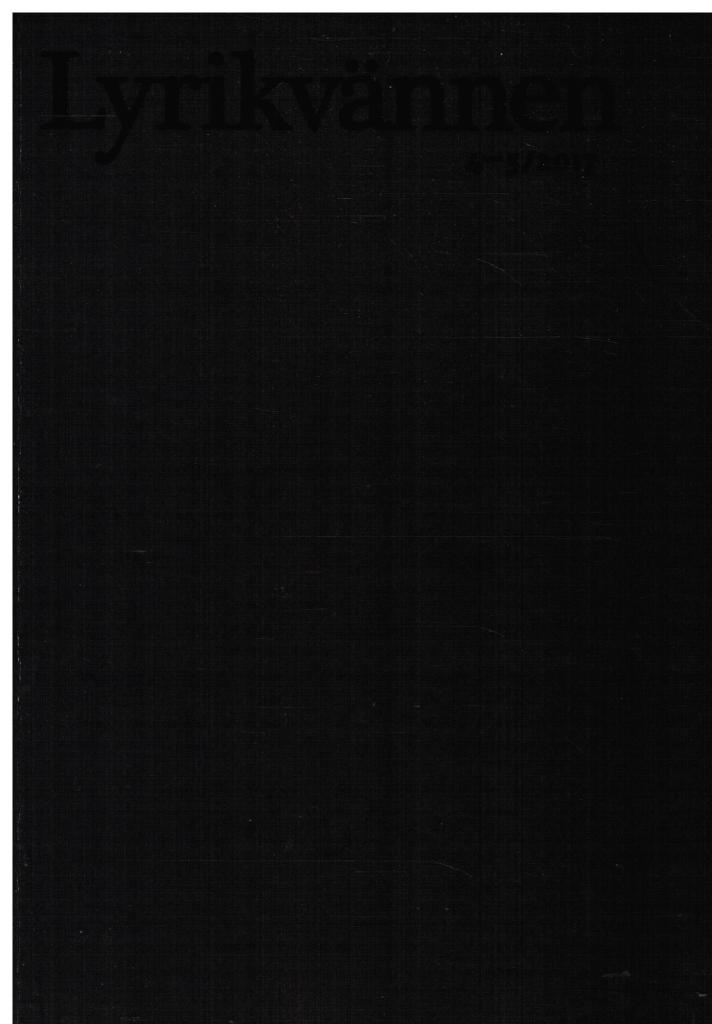 Lyrikvännen 4-5 2017. Tema