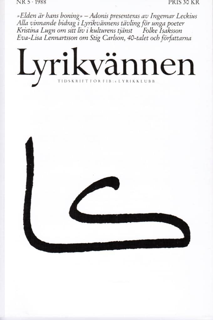 Lyrikvännen 5 1988. Tema