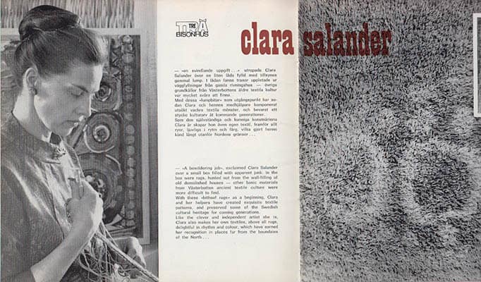 Marklund, Gilbert (1927-2006) ; Lidström, Bengt (1916-2007) ; Salander, Clara : Gilbert Marklund västerbottningen en gammal möbelstil i modern profil ... an old furniture-style with a modern profile / Bengt Lidström träbiten, den 'träbitne' norrlänningen ... the 'wood-keen' Norrlander (broschyr)