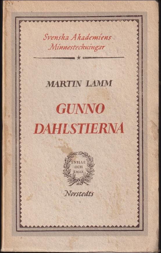 Martin Lamm : Gunno Dahlstierna