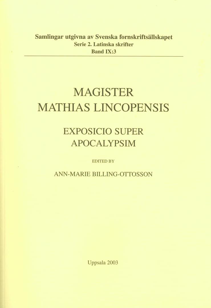 Mathias Lincopensis : Exposicio super Apocalypsim