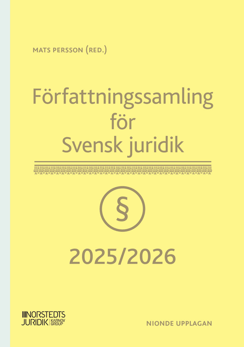 Mats Persson : Författningssamling för Svensk juridik : 2025/2026