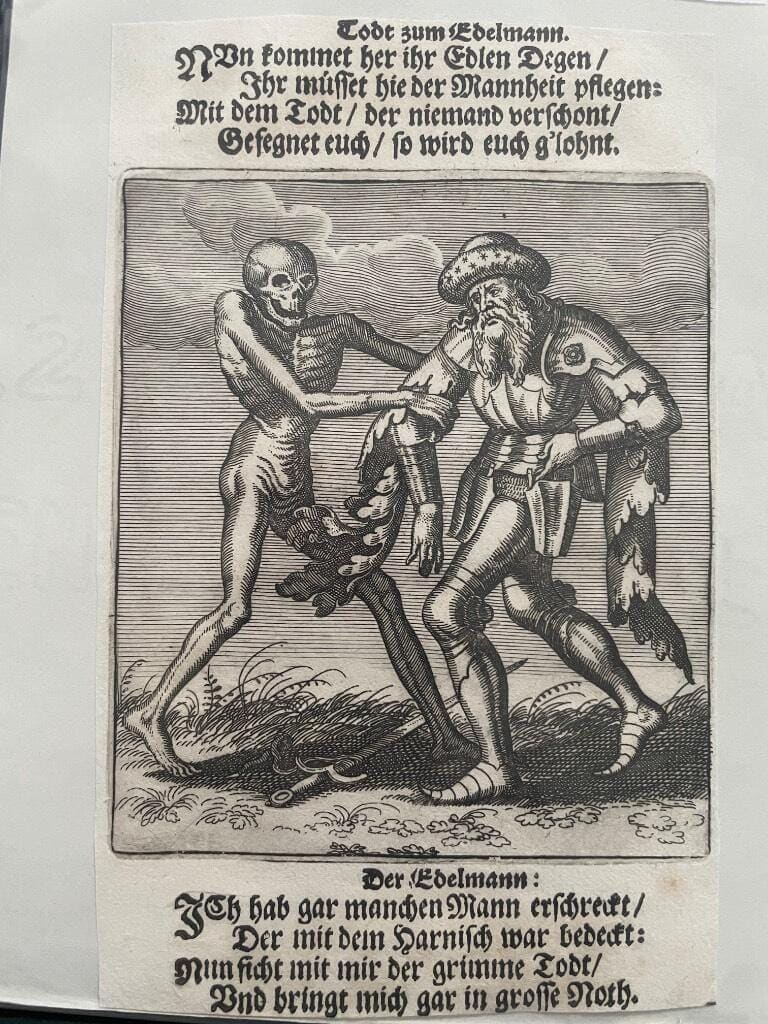 Matthaeus Merian : Kopparstick från Merians Todten-Tantz, 1696 (Dödsdansen, Dance of death, la Dance Macabre).