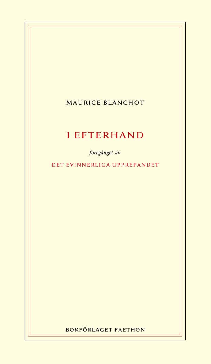 Maurice Blanchot : I efterhand