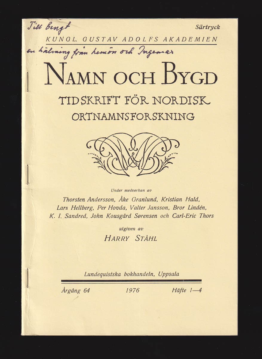 Melefors, Evert ; Olsson, Ingemar (1923-2001) : Hablingbo och Elinghem - västgermanska influenser på Gotland?