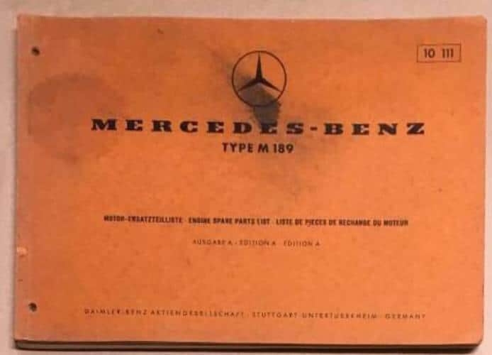 Mercedes reservdelsböcker - M 189