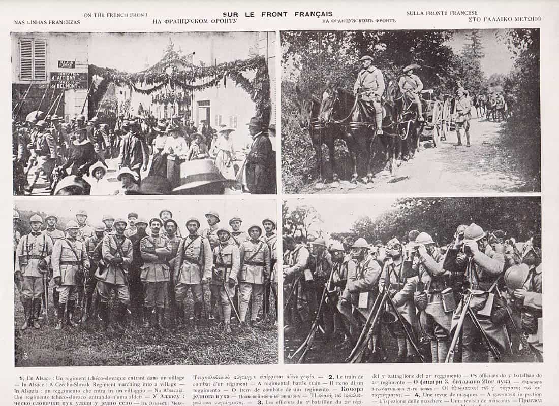 Mil.-R. Vesnitch : La France et ses alliés. Documents de la section photographique de l'armée francaise (Frankrike och dess allierade. Dokument från den franska arméns fotografiska avdelning). No 7. Les Tchéco-Slovaques et les Yougo-Slaves dans et grande Guerre (Tjeckoslovakerna och jugoslaverna i det stora kriget)