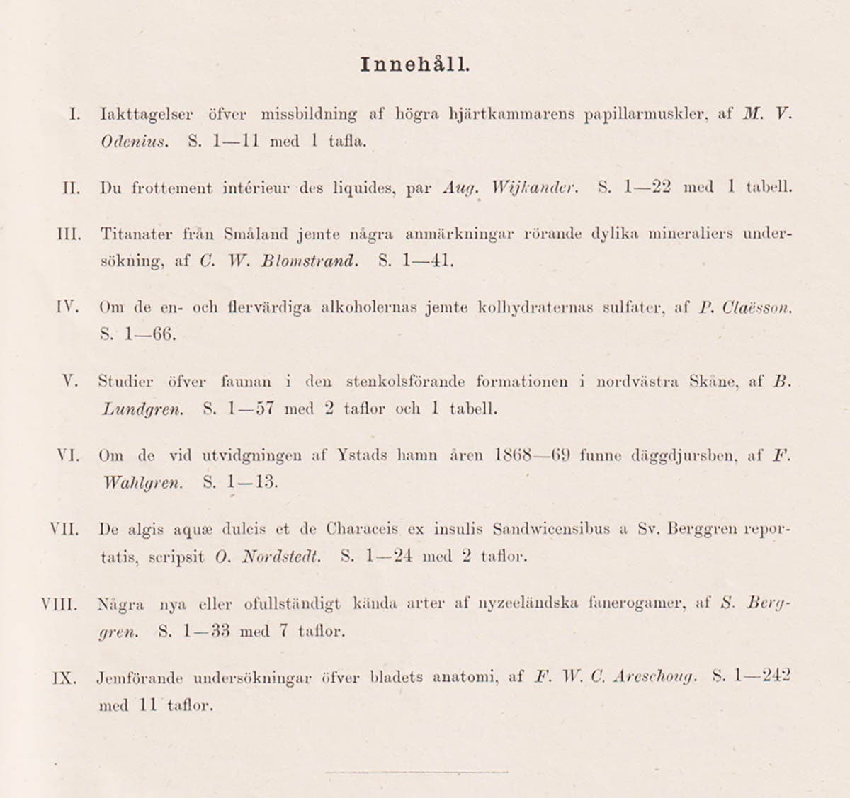 Minnesskrift utgifven af Kongl. Fysiografiska sällskapet i Lund med anledning af dess hundraårsfest den 3 october 1878. Commentationes quas in memoriam sollennium secularium a.d. III Nonas Oct. MDCCCLXXVIII