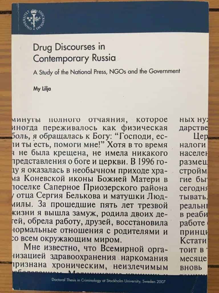 My Lilja : Drug discourses in contemporary Russia