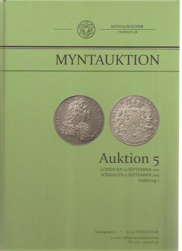 Myntauktion. Myntauktioner i Sverige AB. Auktion 5. (MISAB)