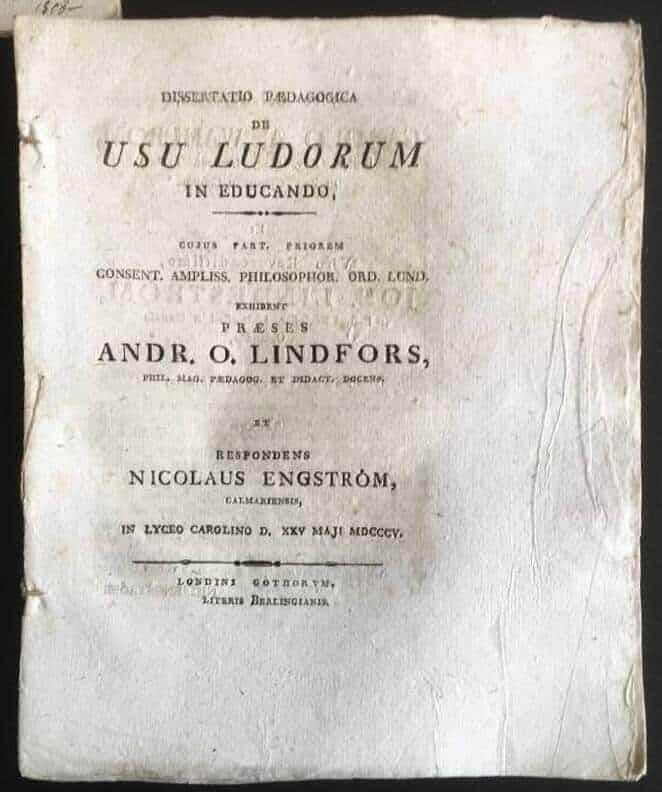 N Engström resp J M Allgulin : Usu Ludorum in Educando x 2
