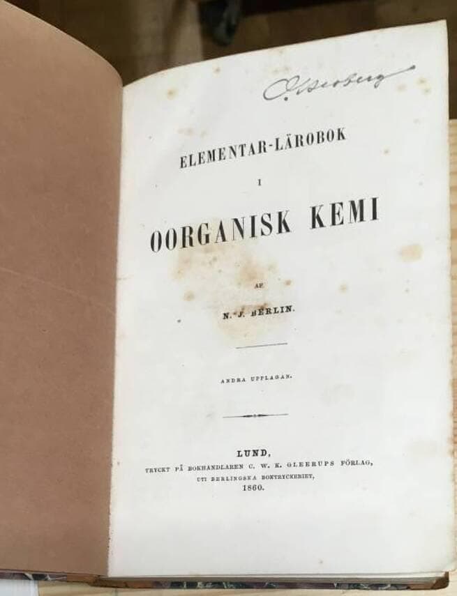 N J Berlin : Elementar-lärobok i oorganisk kemi