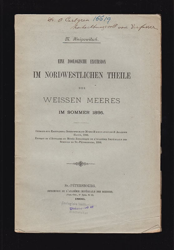 N. Knipowitsch : Eine zoologische Excursion im nordwestlichen Theile des Weissen Meeres im Sommer 1895