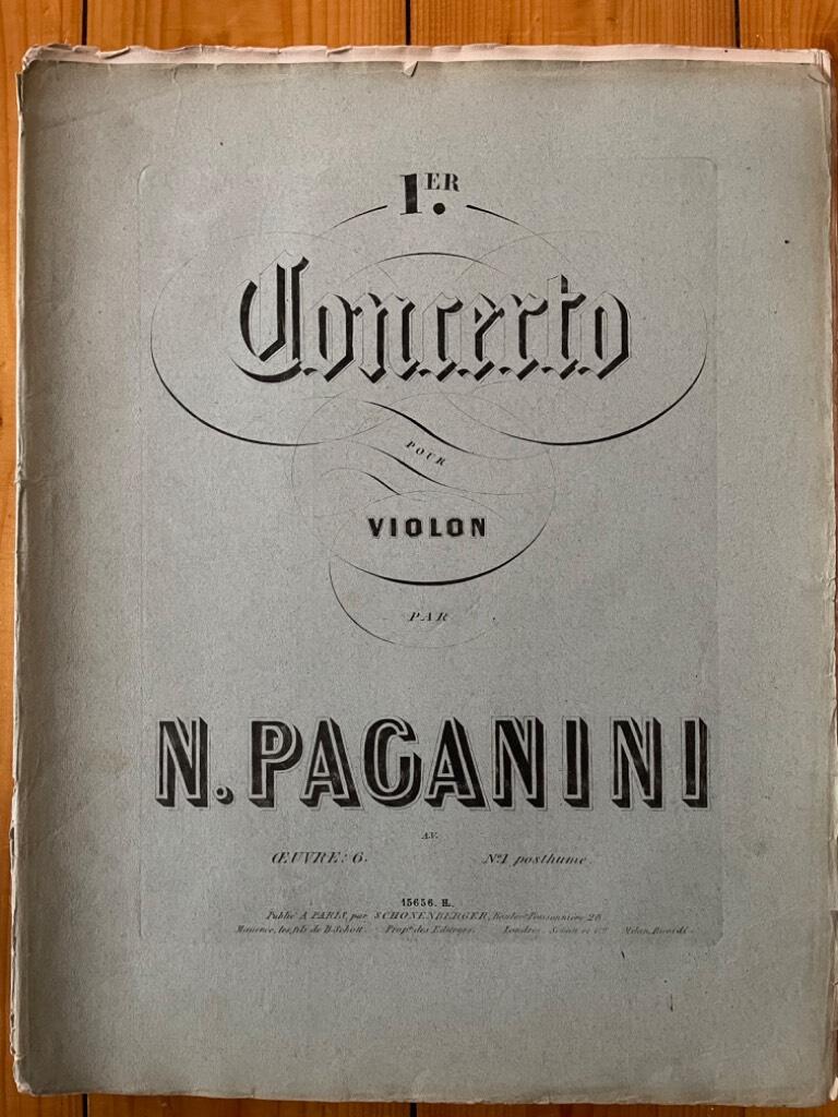 N. Paganini : 1er Concerto pour Violon Oeuvre posthume No. 1, Op. 6. (Violon and Piano scores)
