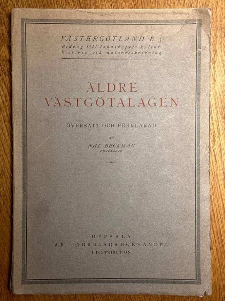 Nat. Beckman : Äldre västgötalagen