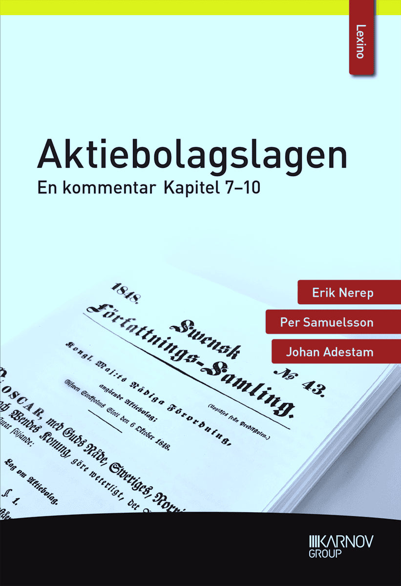 Nerep, Erik; Samuelsson, Per; Adestam, Johan : Aktiebolagslagen