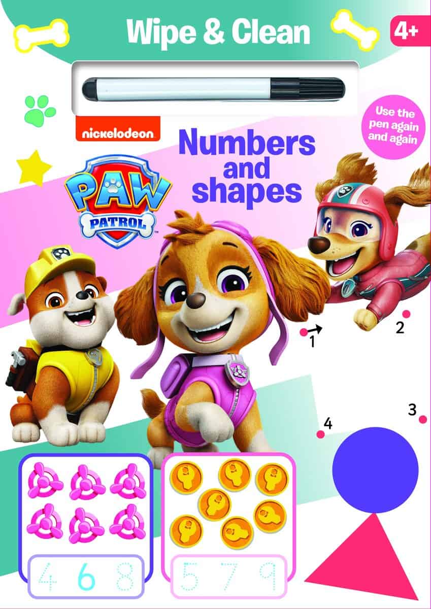 Nickelodeon Paw Patrol. Wipe & Clean - Numbers and shapes