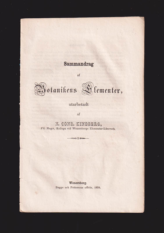 Nils Conrad Kindberg : Sammandrag af botanikens elementar utarbetad
