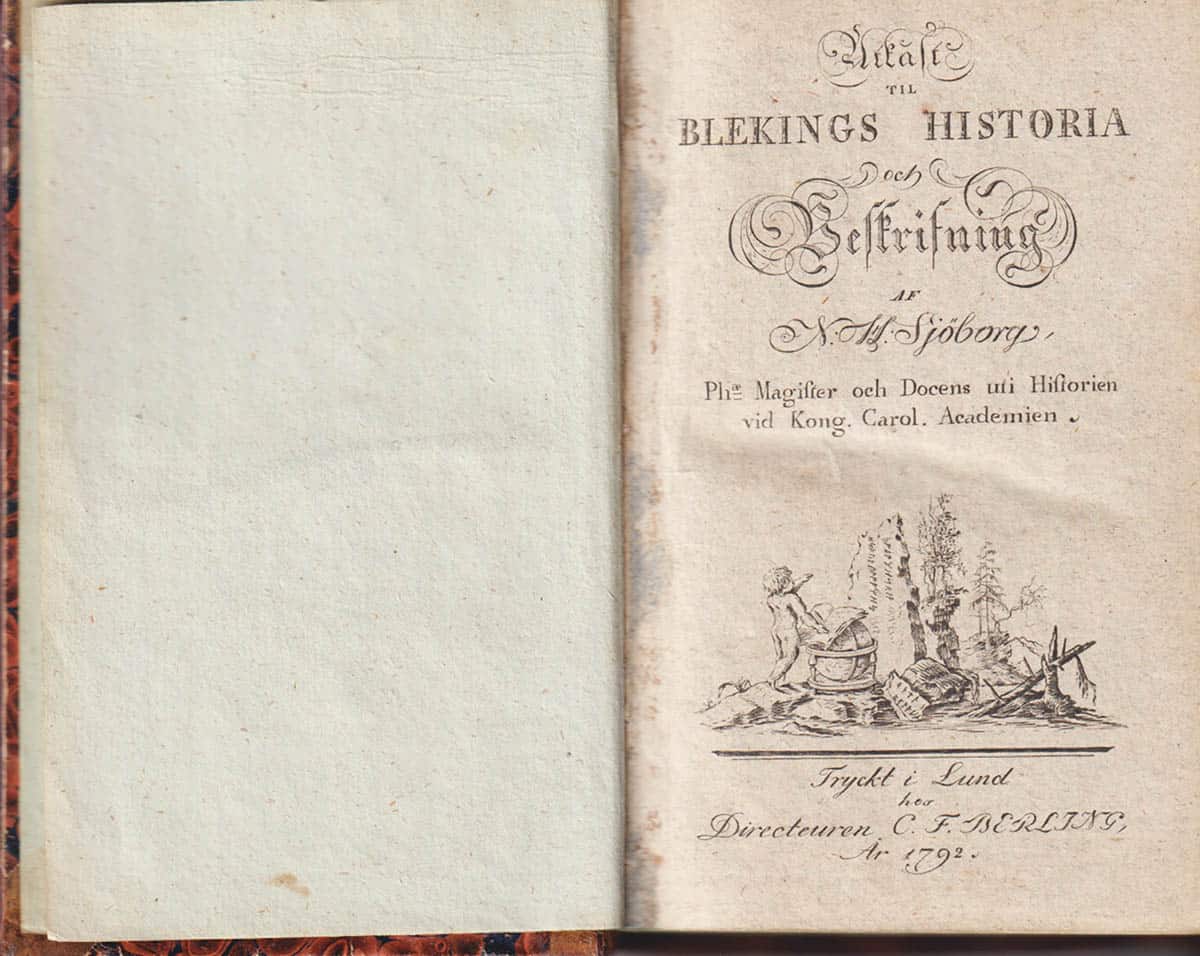 Nils Henrik Sjöborg : Utkast til Blekings historia och beskrifning. Förra delen - Sednare delen (komplett)