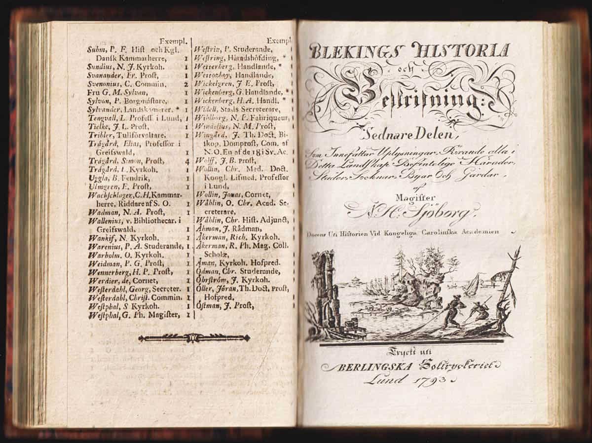 Nils Henrik Sjöborg : Utkast til Blekings historia och beskrifning. Förra delen - Sednare delen (komplett)