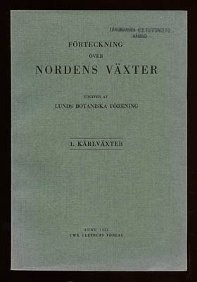 Nils Hylander : Förteckning över Nordens växter