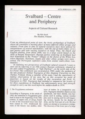 Nils Storå : Svalbard - Centre and Periphery