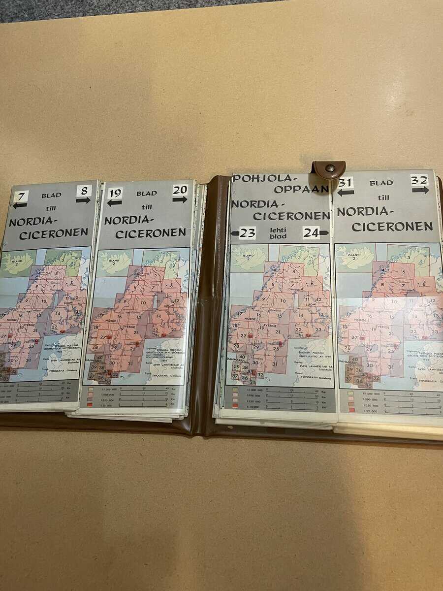 Nordia-Ciceronen Blad 1-20 i plastpärm (Blad 9-10 saknas)