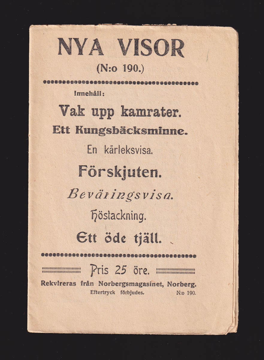 NYA VISOR (N:o 190 - 192)