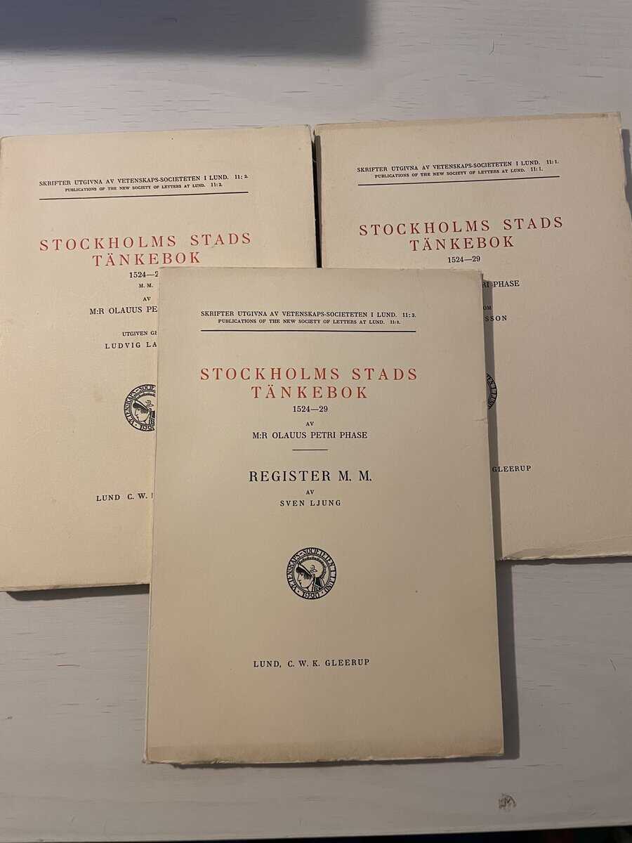 Olaus Petri Phase : Stockholms stads tänkebok 1524-29 I-III (1-3)