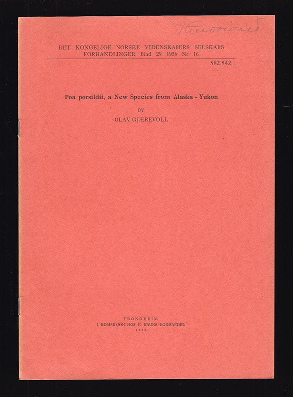 Olav Gjærevoll : Poa porsildii, a New Species from Alaska - Yukon