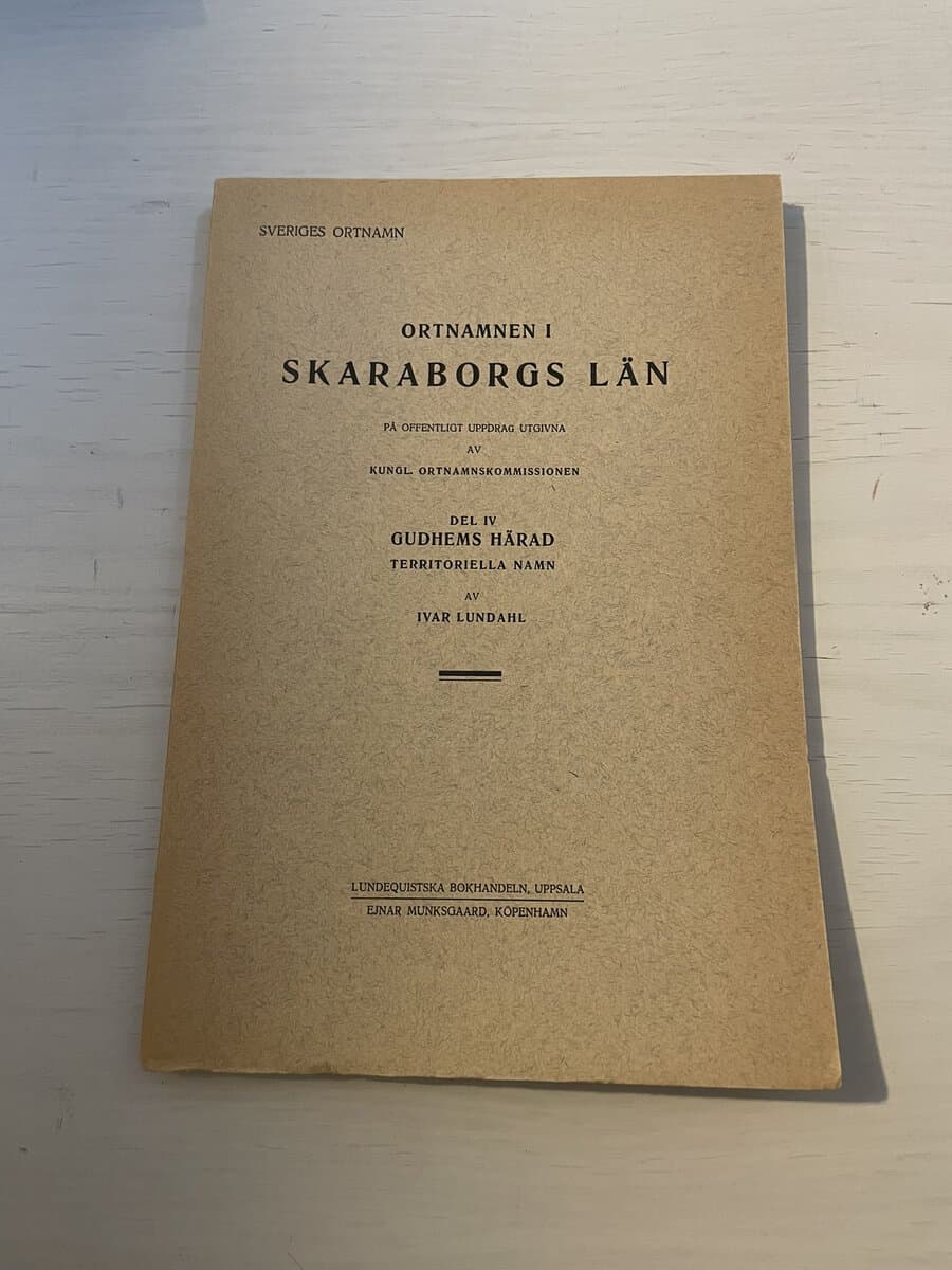 Ortnamnen i Skaraborgs län - Del IV (4) Gudhems härad