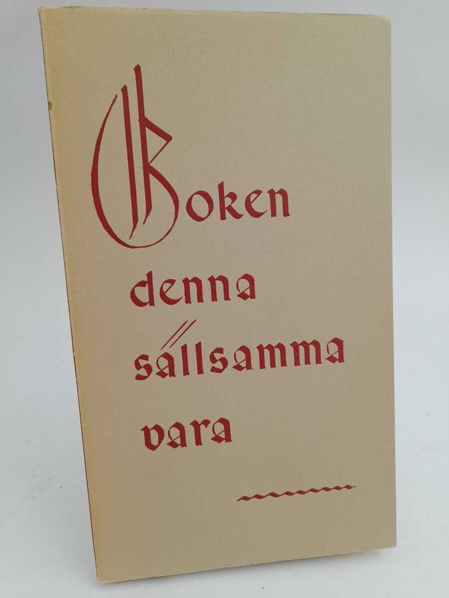 Oscar Setterblad : Boken denna sällsamma vara
