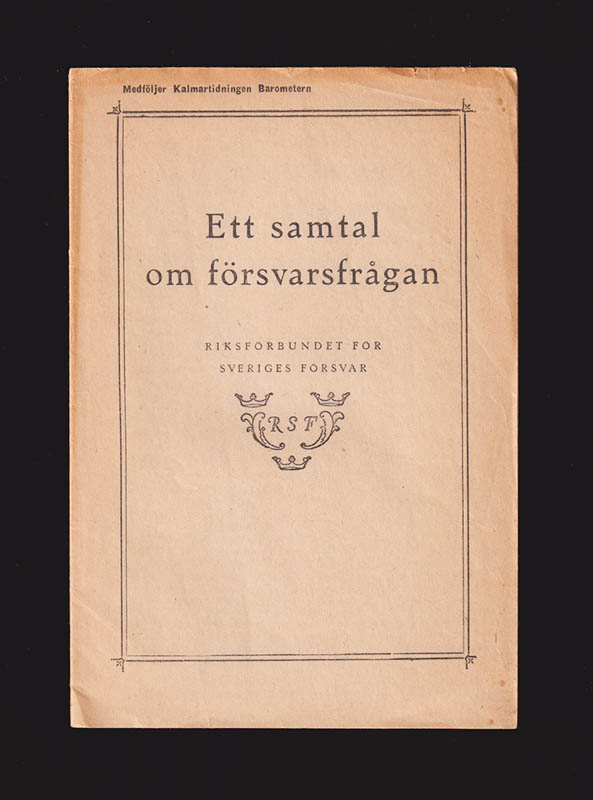 Oskar Sandqvist : Ett samtal om försvarsfrågan