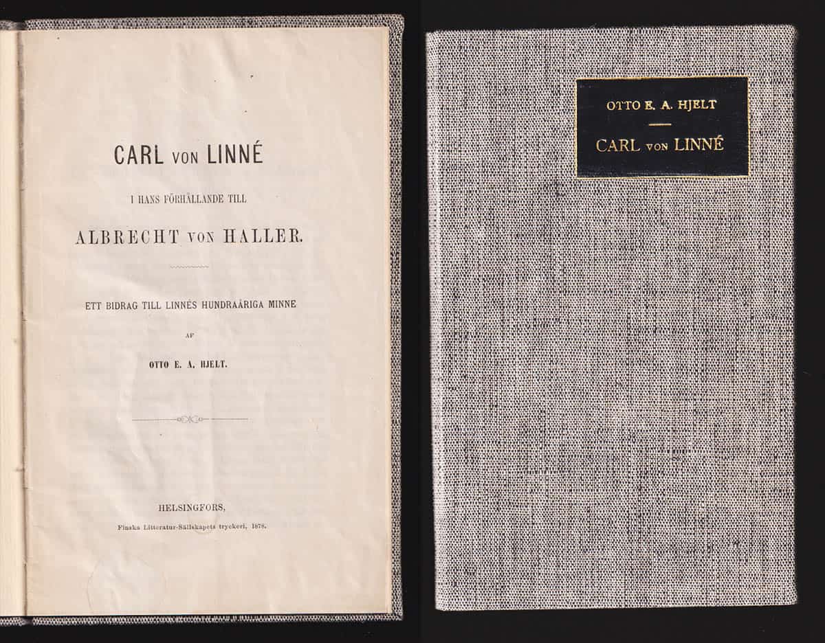 Otto E. A. Hjelt : Carl von Linné i hans förhållande till Albrecht von Haller. Ett bidrag till Linnés hundraåriga minne