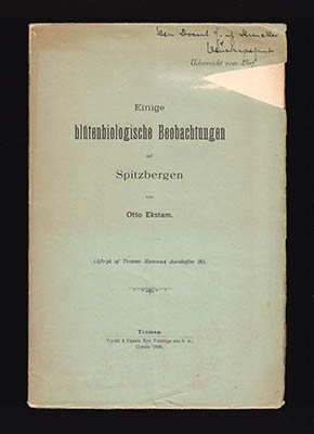 Otto Ekstam : Einige blütenbiologische Beobachtungen auf Spitzbergen (dedikation)