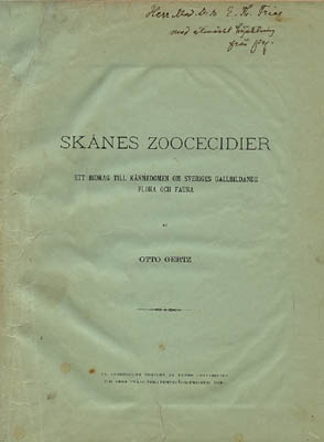 Otto Gertz : Skånes zoocecidier