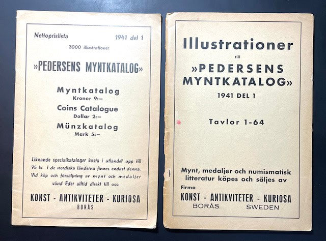 Pedersen. : Pedersens Myntkatalog 1941, Del 1. Textdel och planschdel.