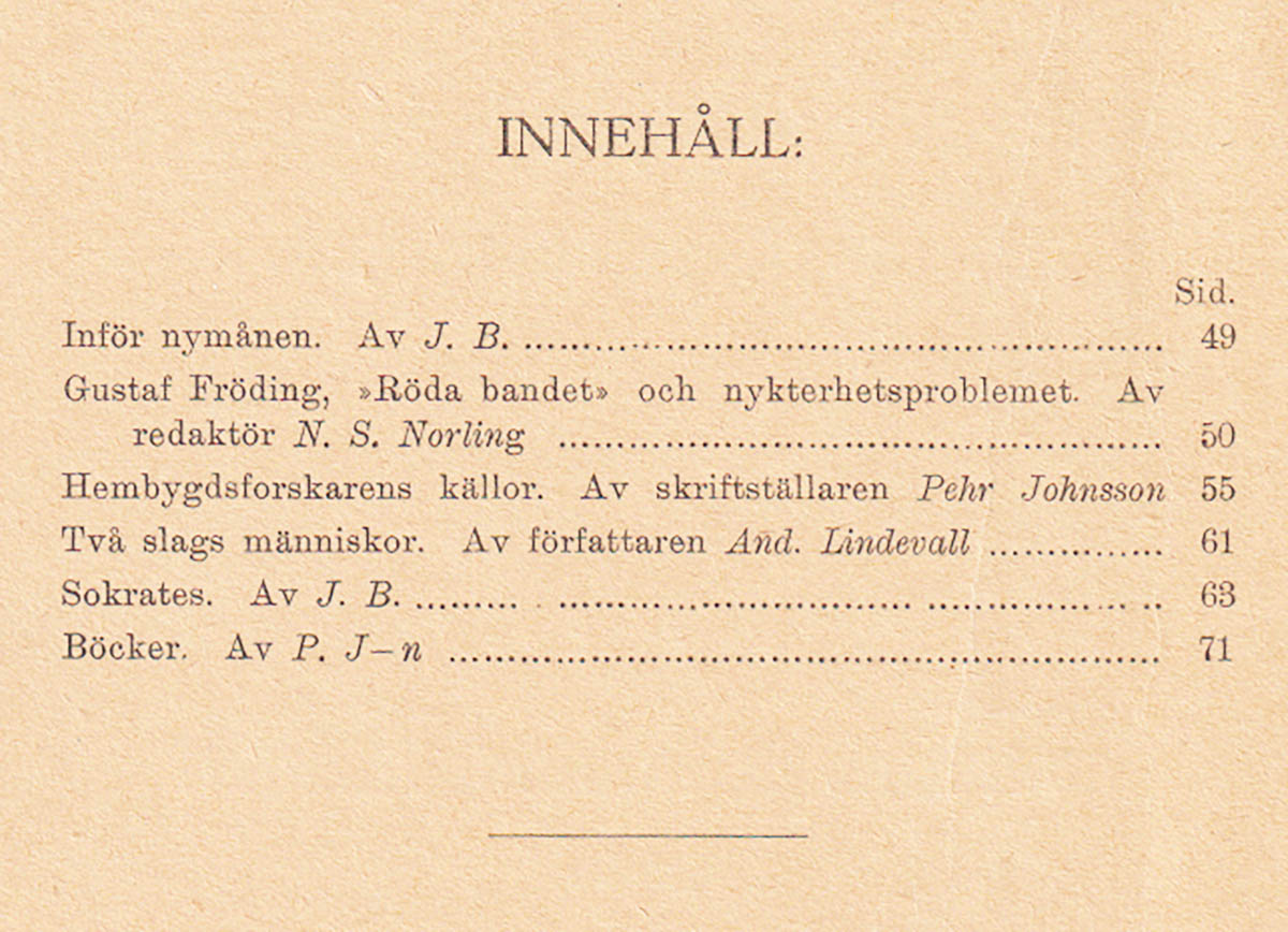 Pehr Johnsson : Brage