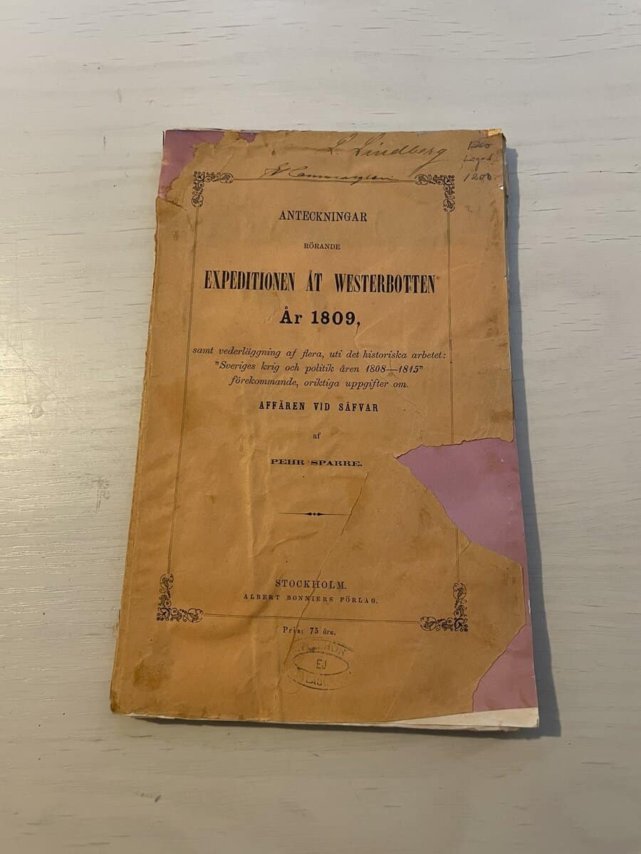 Pehr Sparre : Anteckningar rörande Expeditionen åt Westerbotten År 1809