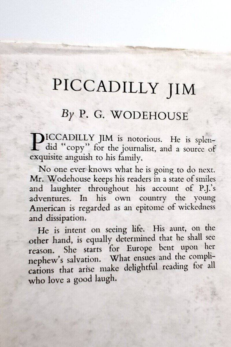 Pelham Grenville. Wodehouse : Piccadilly Jim