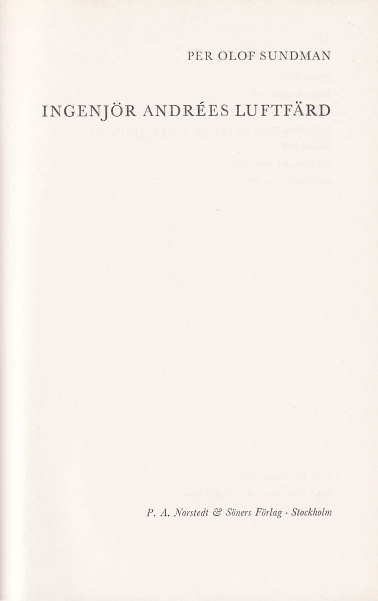 Per Olof Sundman : Ingenjör Andrées luftfärd