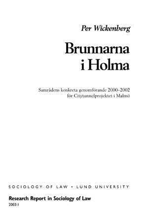 Per Wickenberg : Research Report in Sociology of Law
