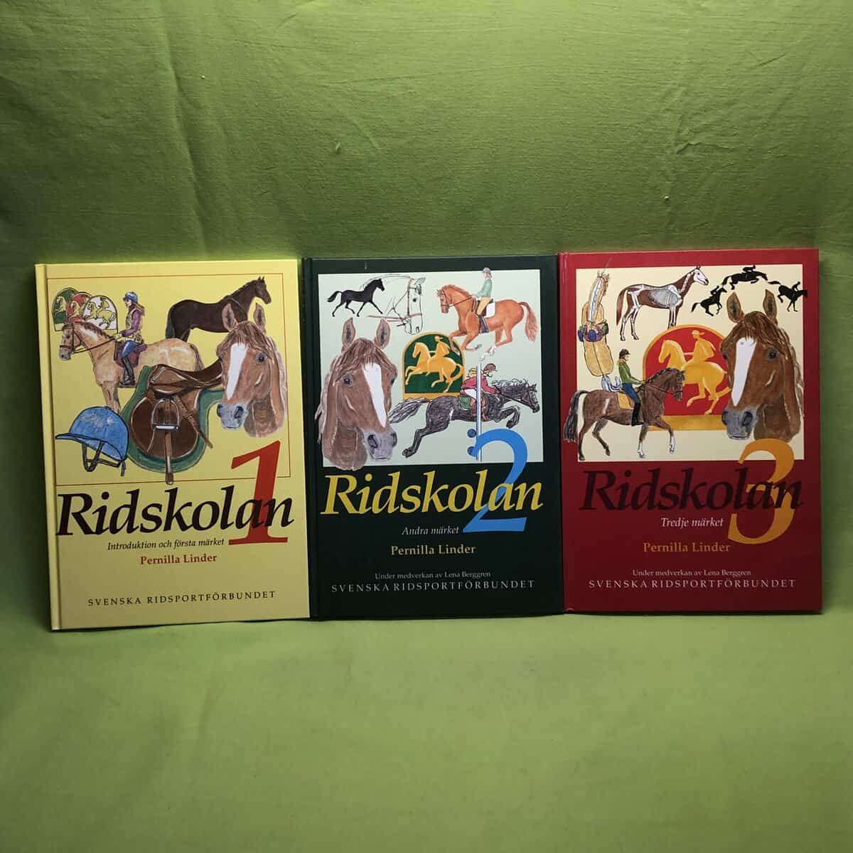 Pernilla Linder : Ridskolan - del 1-3 . 1 Introduktion och första märket. 2. Andra märket. 3. Trejde märket