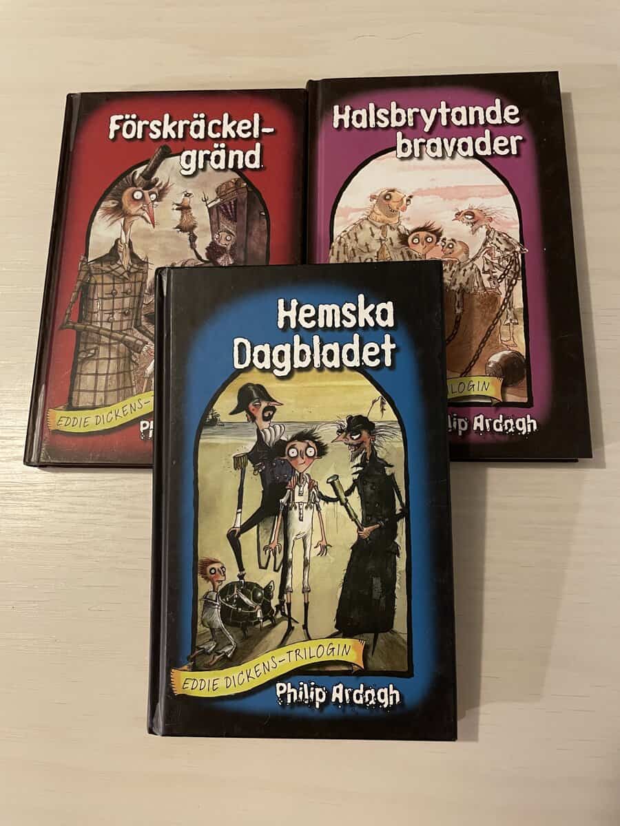Philip Ardagh : Eddie Dickens-trilogin - Förskräckelgränd - Halsbrytande affärer - Hemska dagbladet