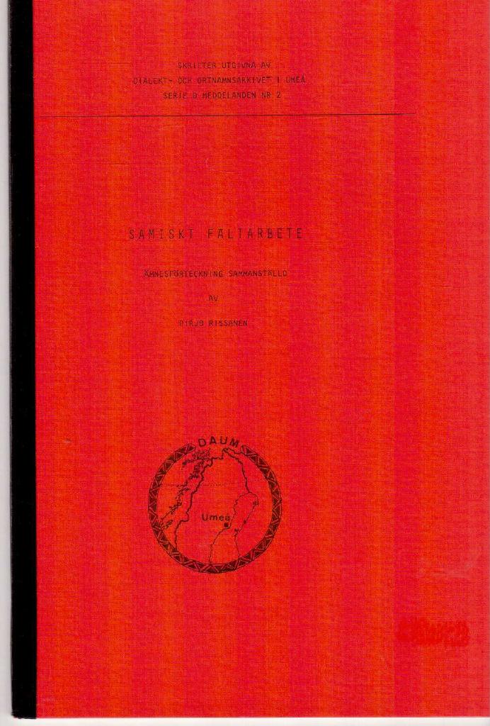 Pirjo Rissanen : Samiskt fältarbete. Ämnesförteckning