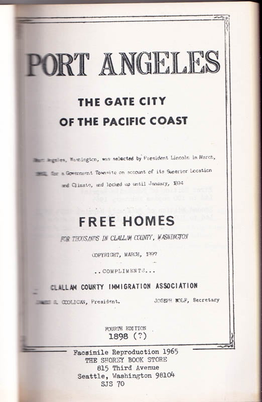 Port Angeles. The Gate City of the Pacific Coast